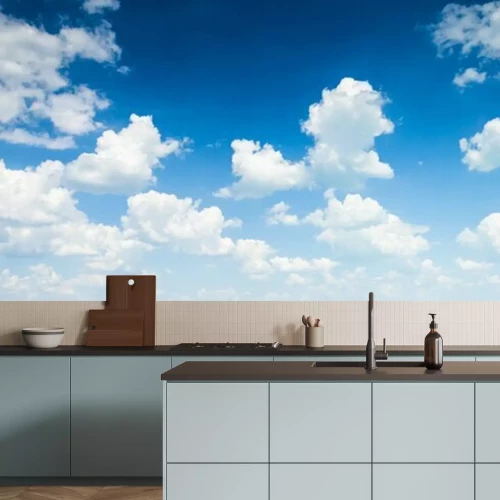 Fotobehang Blauwe tint van de lucht