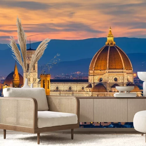 Fotobehang Kathedraal van Florence bij schemering
