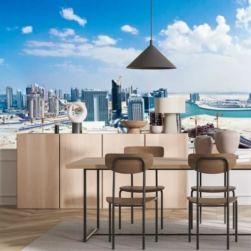 Fotobehang Panoramisch landschap van Dubai