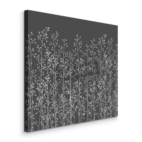 Canvas Minimalistische planten op een grijze achtergrond