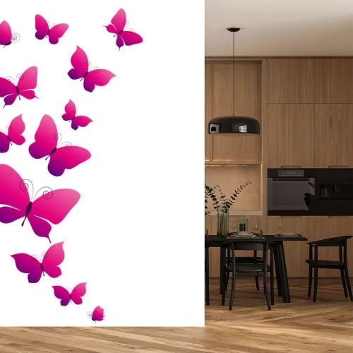 Sticker 3D-vlinders in roze kleur