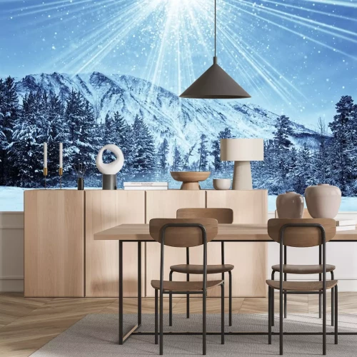 Sticker winterse bos en Magic Sneeuwval