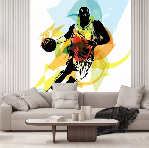 Fotobehang Schets van een basketballer