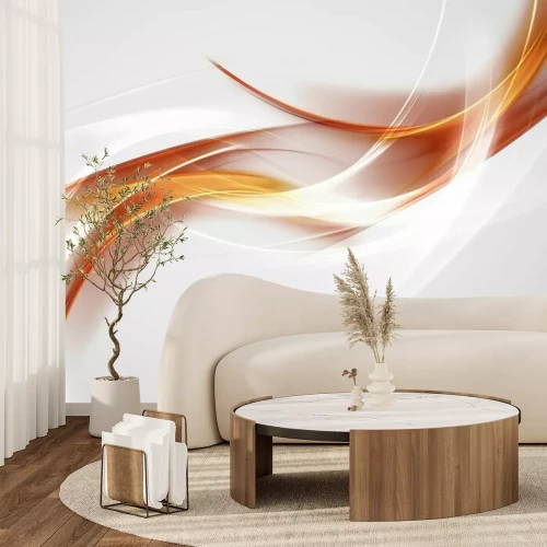Fotobehang Oranje-witte abstracte achtergrond