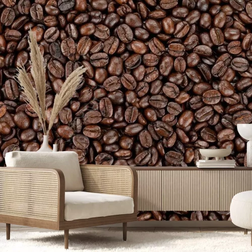 Fotobehang Kilogrammen koffiebonen