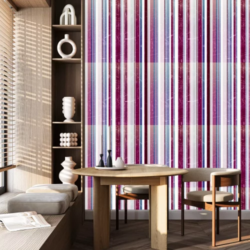 Behang Dessin met verticale strepen in oude stijl