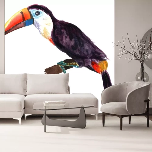 Sticker Vogel zittend op een tak