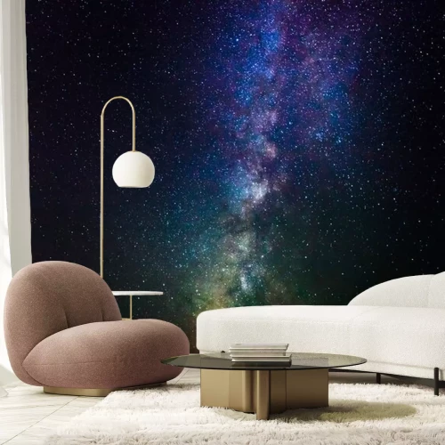 Sticker Galaxy sterrenhemel in de kleuren paars