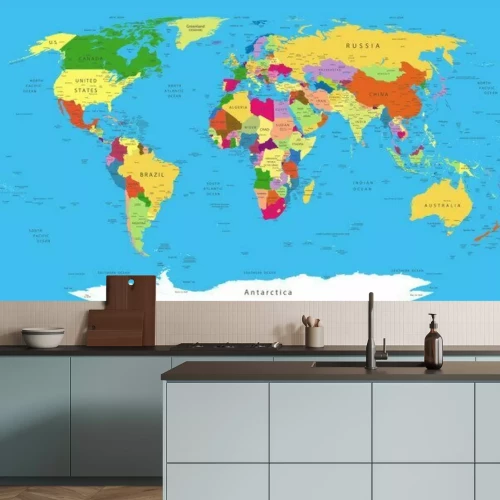 Fotobehang Politieke kaart van de wereld