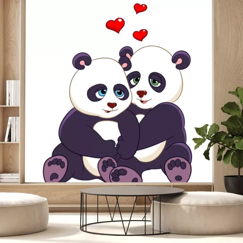 Sticker gepassioneerde panda's