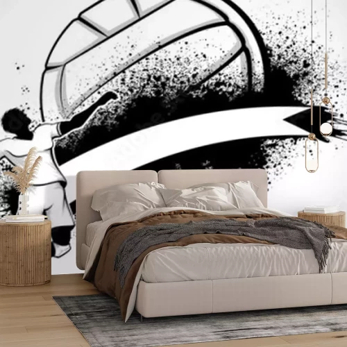 Sticker Man Volleybal Grungebanner