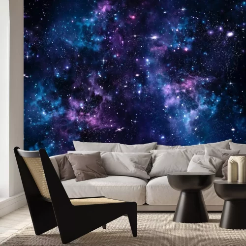 Fotobehang Een sterrenstelsel in tinten blauw en paars