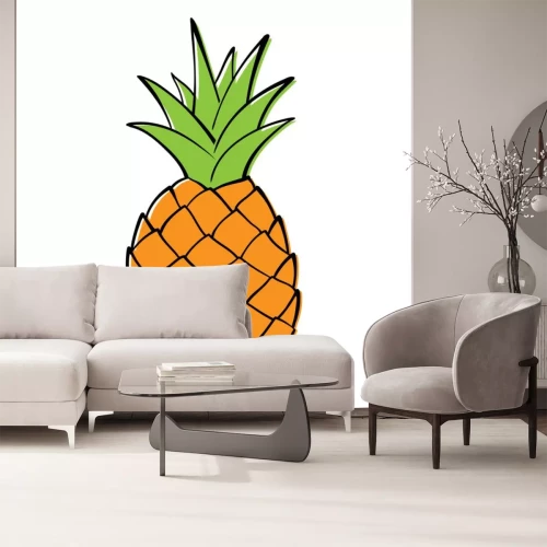 Sticker Een eenvoudige grafische ananas