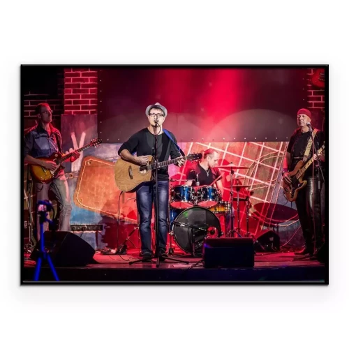 Poster Een band die een concert geeft.