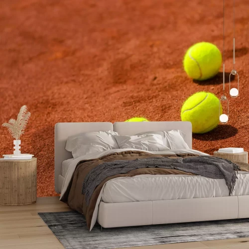 Sticker Tennisballen op gravel