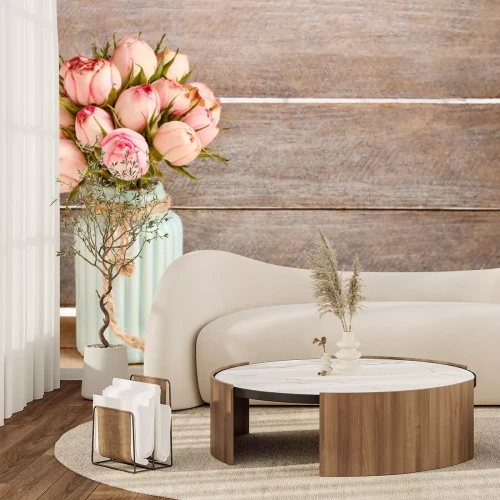 Sticker Shabby stijl met een boeket bloemen