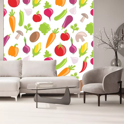 Sticker Naadloze textuur van Kleurrijke Groenten