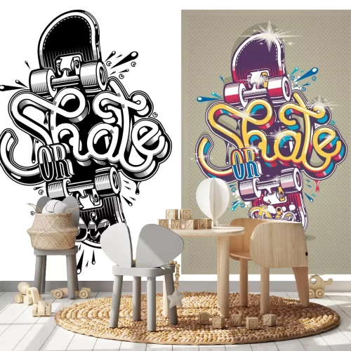 Fotobehang Graffiti-skateboard