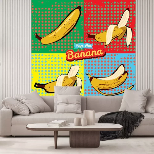 Sticker Bananen veelkleurig pop-art