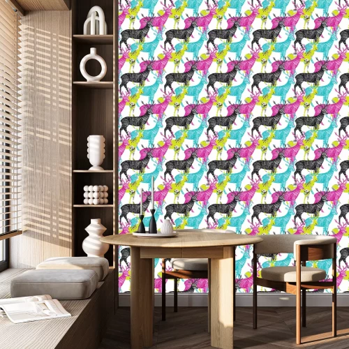 Behang herten hand getrokken naadloze achtergrond