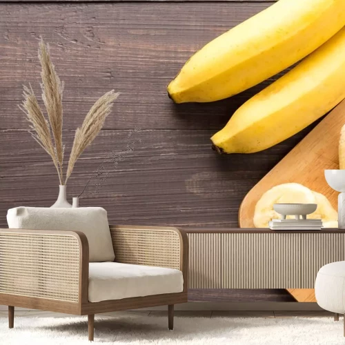 Sticker Bananen in verschillende vormen op tafel