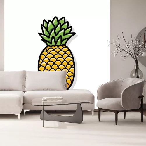 Sticker Enkele ananas eenvoudige afbeelding