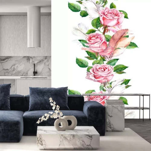 Sticker Shabby chic patroon met rozen