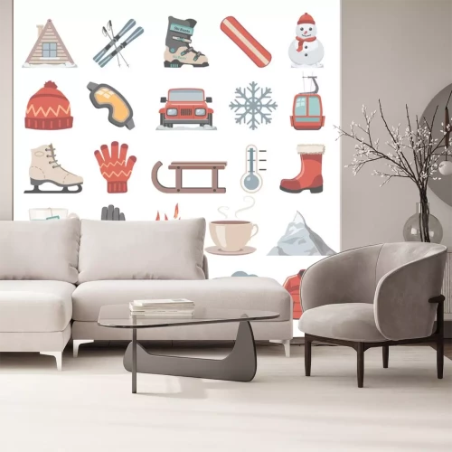 Sticker Flat Icons - winter