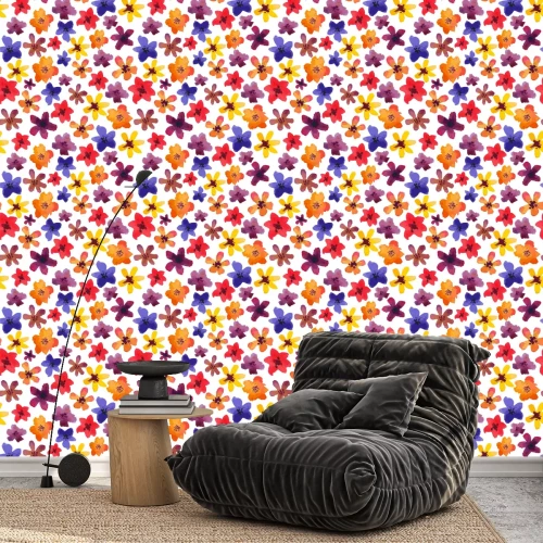 Behang Vector aquarel bloemenpatroon.