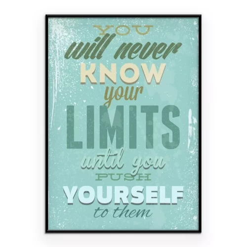 Poster Retro-afbeelding met een inspirerende quote.