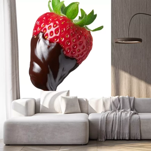 Sticker chocolade ondergedompelde aardbei