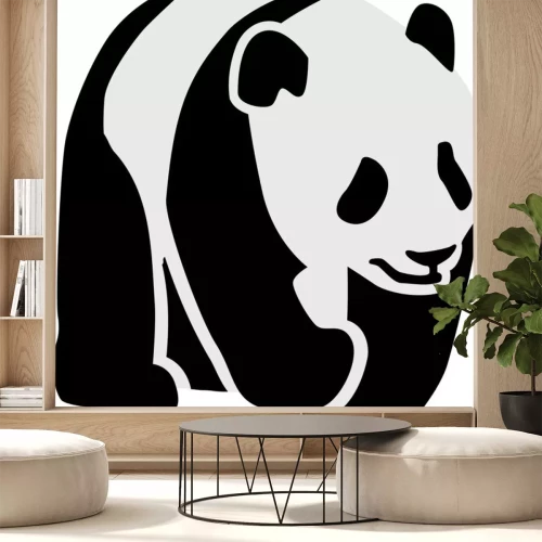 Sticker Silhouet van een panda