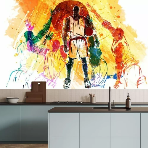 Fotobehang Abstract concept van basketbalwedstrijd