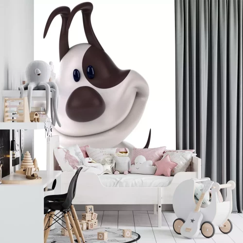 Sticker Wit-bruine lachende hond 3D-graphics