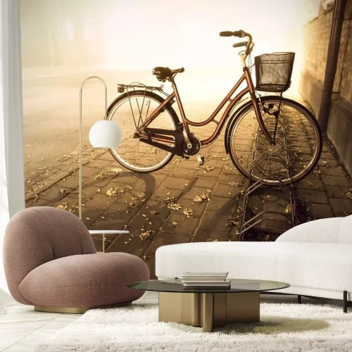 Sticker Fiets in de herfst