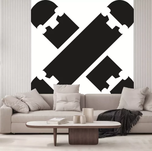 Sticker Gekruist skateboard pictogrammen