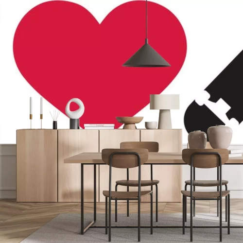 Sticker Ik hou van mijn skateboard icon