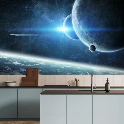 Fotobehang Abstracte ruimte met planeten