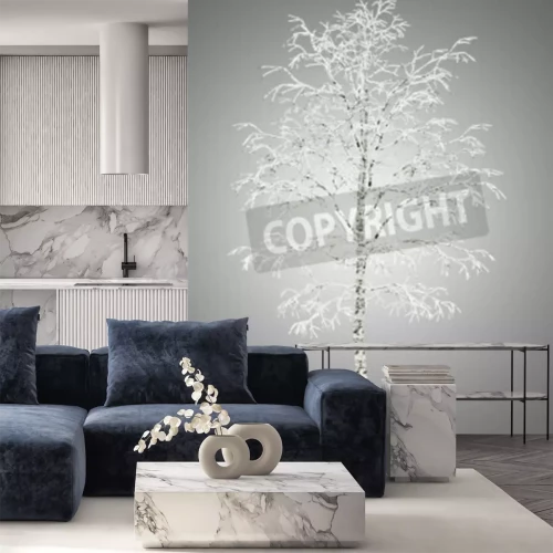 Fotobehang Winterberk op de grijze achtergrond