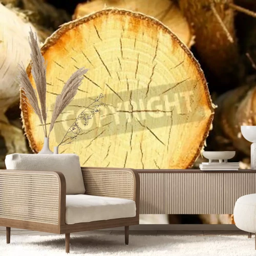 Fotobehang Omgezaagde berkenboom