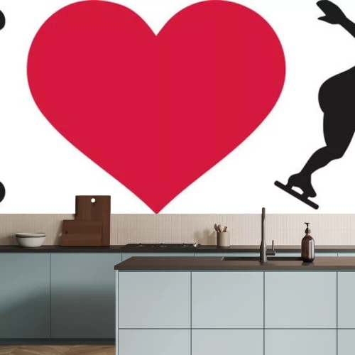 Sticker Ik hou van schaatser