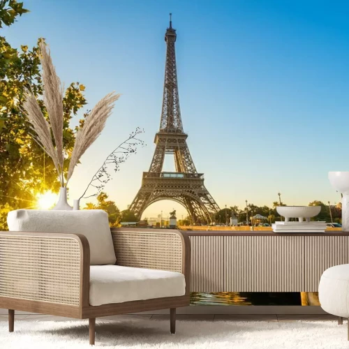 Fotobehang De Eiffeltoren bij zonsopgang