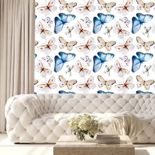 Behang Fijne vlinders in vintage stijl