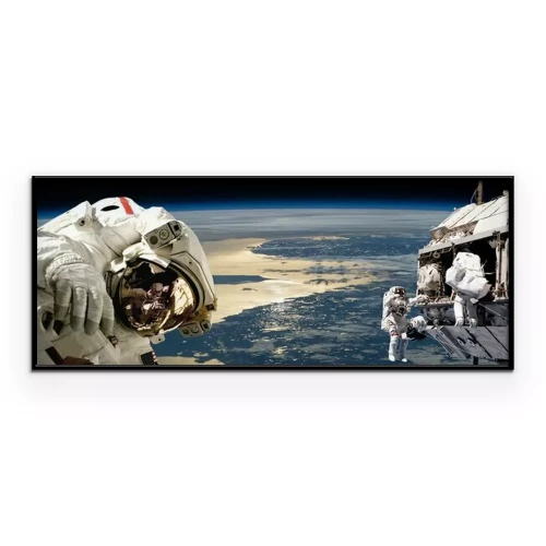 Poster Astronauten op het ruimtestation