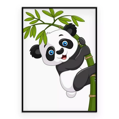 Poster Panda klimt in bamboe