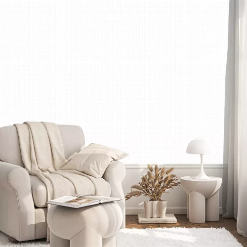 Behang Minimalistisch wit motief met kleine stippen