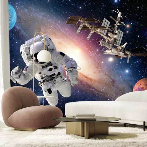 Fotobehang Astronaut op het ruimtestation