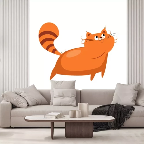 Sticker Babykat met een gestreepte staartafbeelding