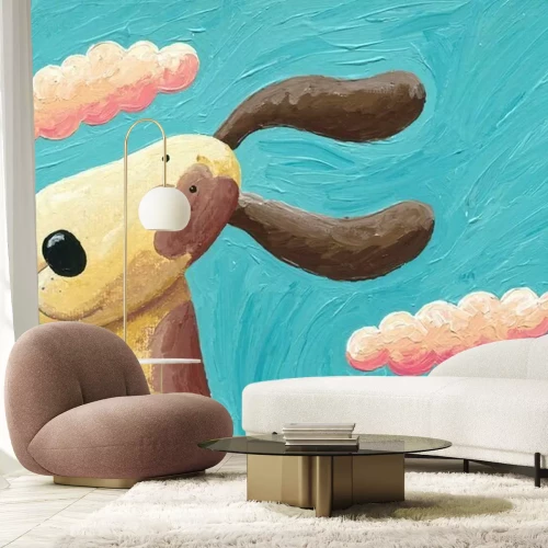 Fotobehang Geschilderde hond met lange oren