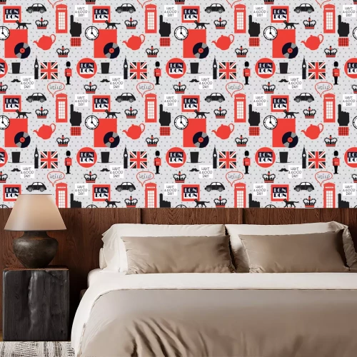 Behang retro Britse naadloos patroon